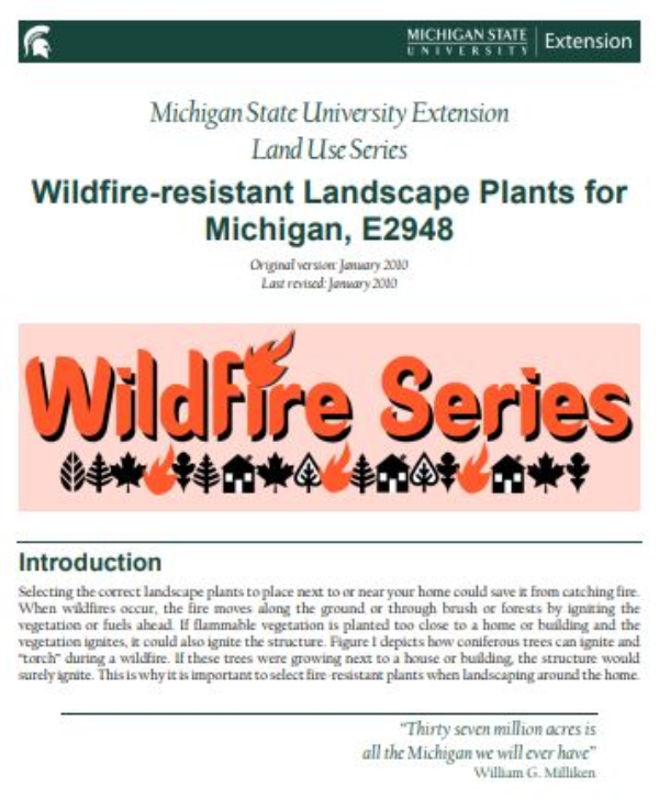 Wildfire-resistant Landscape Plants for Michigan cover