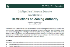 Restrictions on Zoning Authority