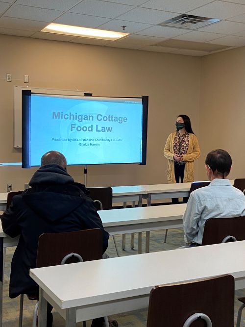 MSU Extension educator Ghaida Batarseh Havern teaches a food safety course.