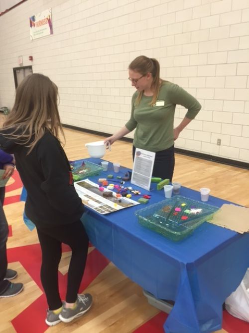 Students experiment with watershed models to understand the impacts of nonpoint source pollution. Photo: Bay County 4-H