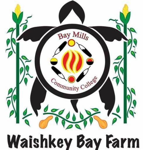 Logo for Waishkey Bay Farm, Bay Mills Community College.