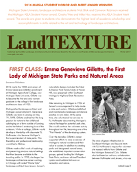 Front Cover of the LandTEXTURE newsletter, Winter 2017.