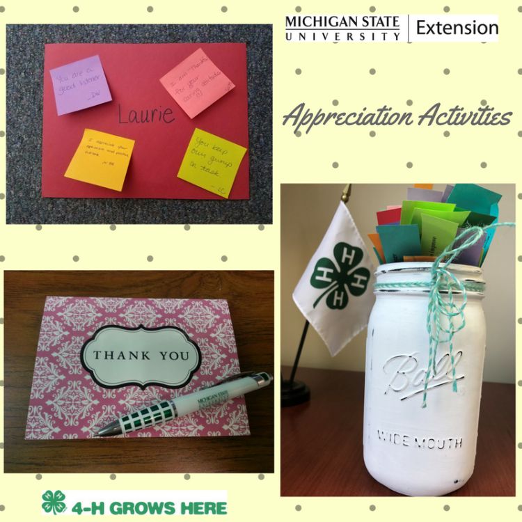 Consider adding of these appreciation activities to your team. Photo by Laurie Rivetto and Makena Schultz, MSU Extension.