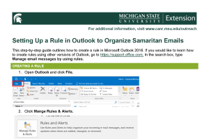 Setting Up a Rule in Outlook to Organize Samaritan Emails