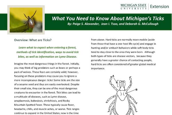 What You Need to Know About Michigan’s Ticks - Integrated Pest Management