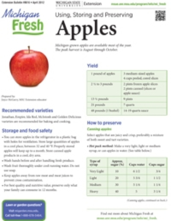 Michigan Fresh Using Storing And Preserving Apples Hni16