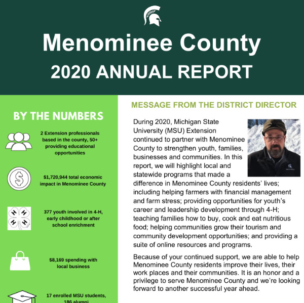 Menominee County Annual Report introduction