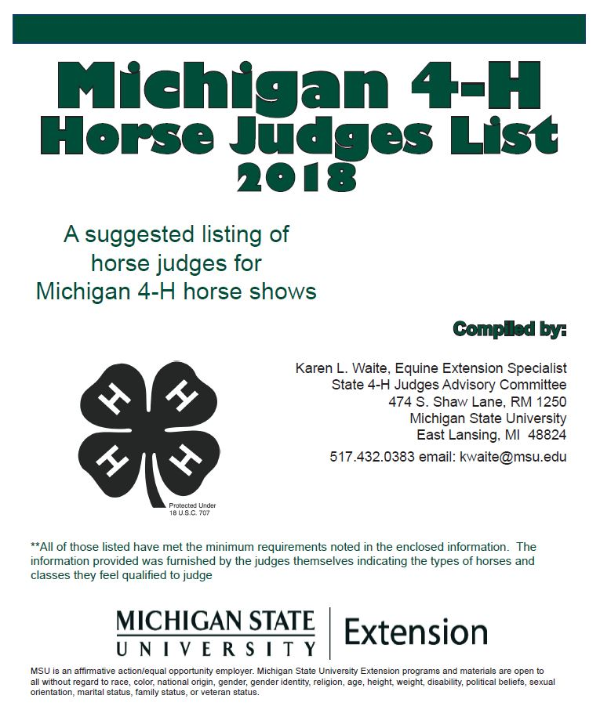 michigan-4-h-horse-judges-list-4-h-animal-evaluation