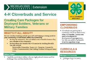 4-H Cloverbuds and Service: Creating Care Packages for Deployed Soldiers, Veterans or Military Families