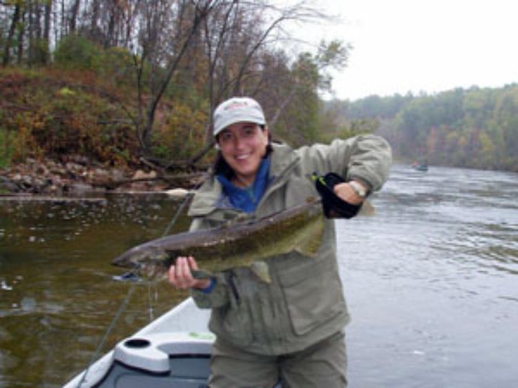 MSU AgBioResearch's Lorraine Sordillo salmon fishing