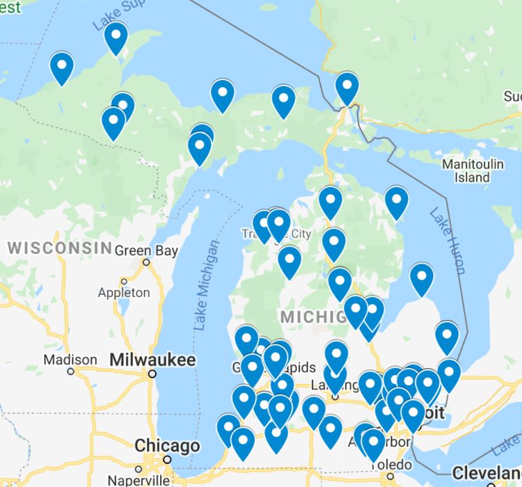 Image of MSU Extension's interactive map of water testing labs.