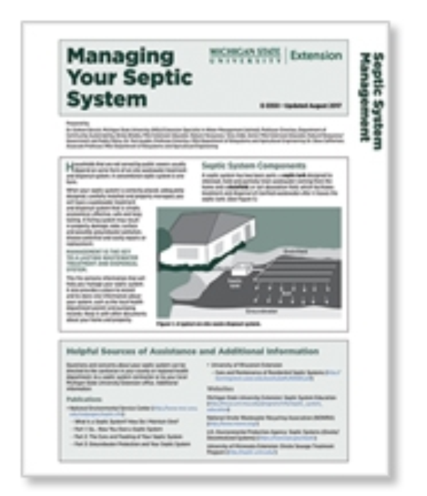 Image of managing your septic system cover.