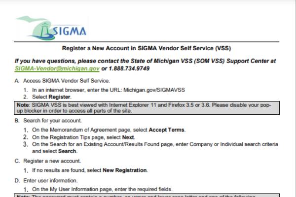 Register a New Account in SIGMA Vendor Self Service (VSS ...