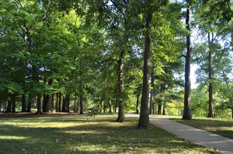 The People’s Park courtyard area between Wells Hall, Erickson Hall and the International Center, which is the location of the Indian encampment site on the campus of Michigan State University.