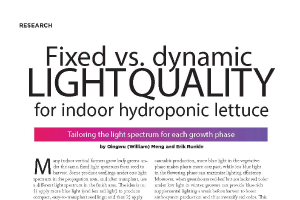 Fixed vs. dynamic light quality for indoor hydroponic lettuce