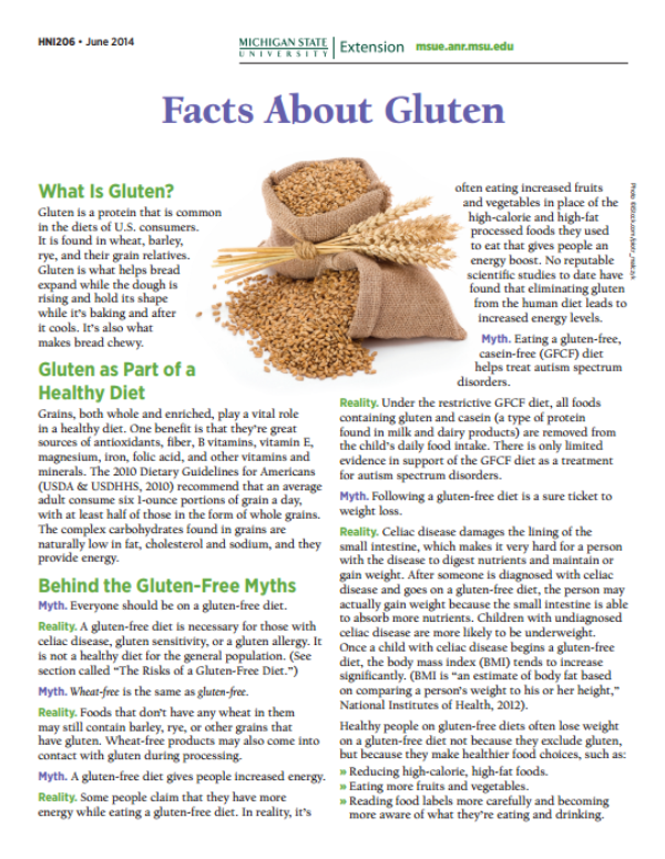 Facts About Gluten (HNI206) - Nutrition