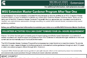 MSU Extension Master Gardener Recertified Tip Sheet