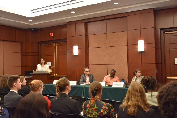 Lauren Cooper, Chief Conservation Officer for the Sustainable Forestry Initiative, presenting at the Farm Bill briefing in Washington, D.C.