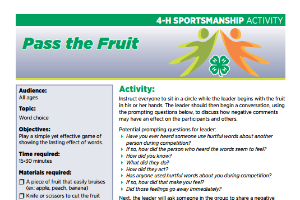 4-H Sportsmanship Activity: Pass the Fruit
