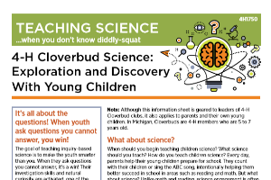 Teaching science when you don't know diddly-squat: 4-H Cloverbud Science: Exploration and discovery with young children