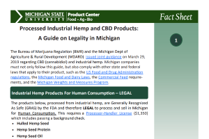 Processed Industrial Hemp and CBD Products: A Guide on Legality in Michigan