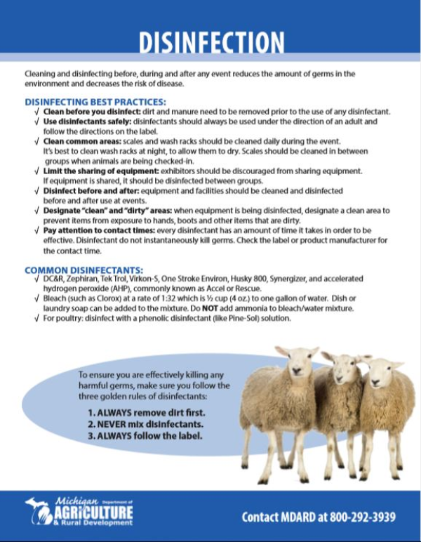 Disinfection - Fair and Exhibition Animal Health