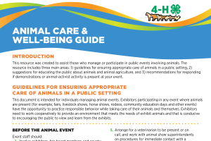 4-H Animal Care and Well-Being Guide released