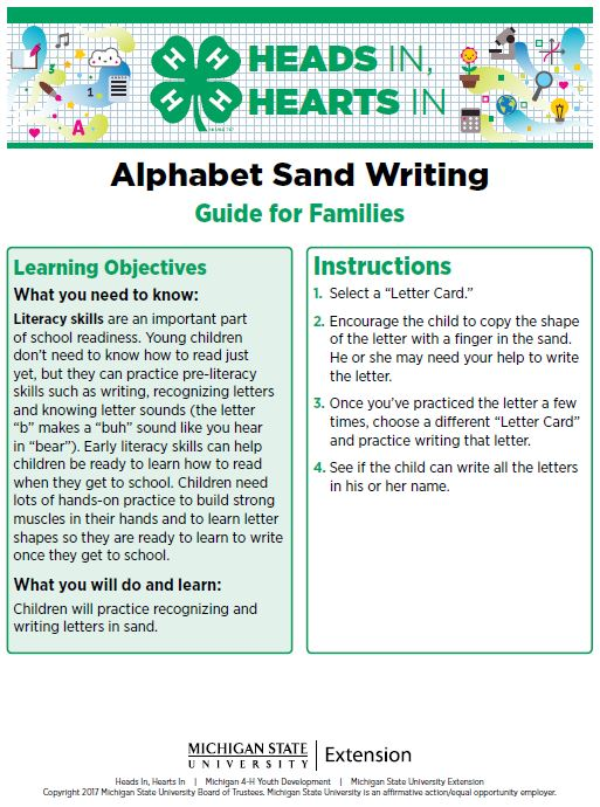Alphabet Sand Writing cover page.