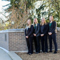 The MSU Dairy Challenge Team of students included (left to right) Miriah Dershem, Kristen Burkhardt, Beka Kriger and Lynn Olthof.