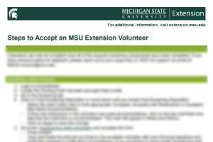Steps to Accept an MSU Extension Volunteer
