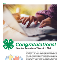 The first page of the document for 4-H Reporter