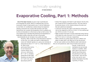 Evaporative cooling, part 1: Methods