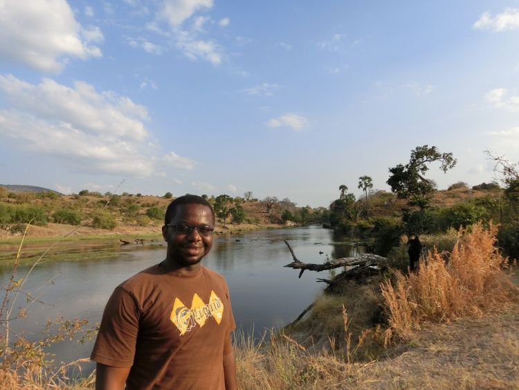 Michigan State University graduate student Arthur Muneza in Ruaha National Park in Tanzania