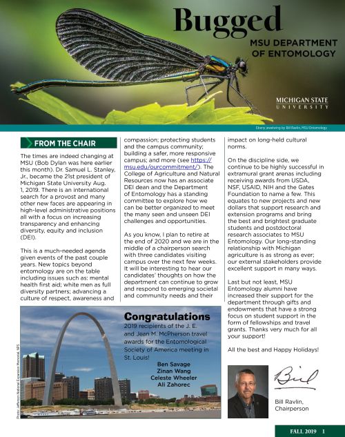 Cover of Fall 2019 issue of Bugged newsletter