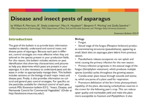 Disease and Insect Pests of Asparagus (E3219)