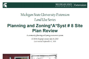 Planning and Zoning*A*Syst. #8: Community Planning & Zoning Audit, Site Plan Review (E3058)