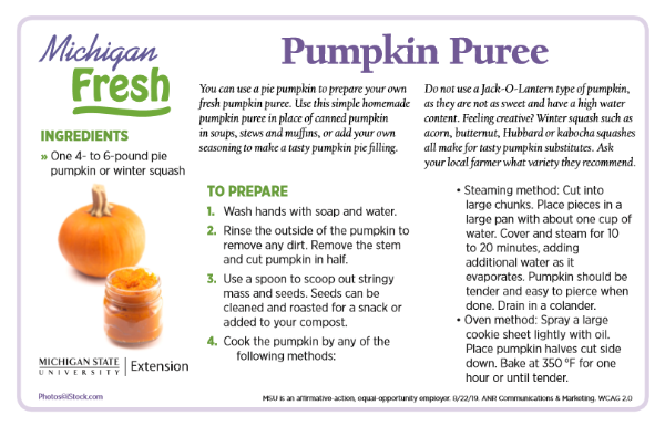Michigan Fresh: Pumpkin Puree - Msu Extension