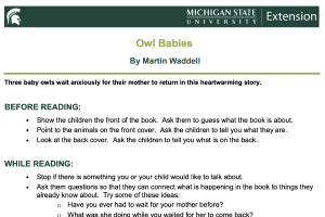 “Owl Babies” Family Book Sheet