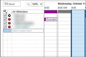 Using the Outlook Scheduling Assistant