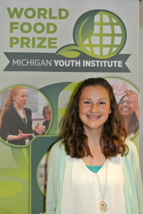 Student Sarah Laurenz at Youth World Food Prize