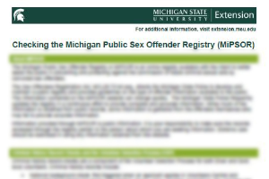 Checking the Michigan Public Sex Offender Registry (MiPSOR)