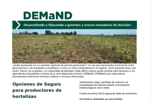 Boletín E-3413SP Opciones de Seguro para productores de hortalizas