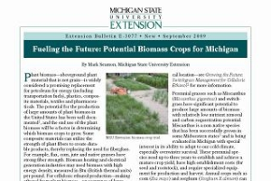 Fueling the Future: Potential Biomass Crops for Michigan (E3077)