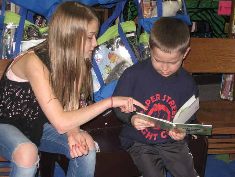 Luce County 4-H Reading Buddies match Bailey and Oren.