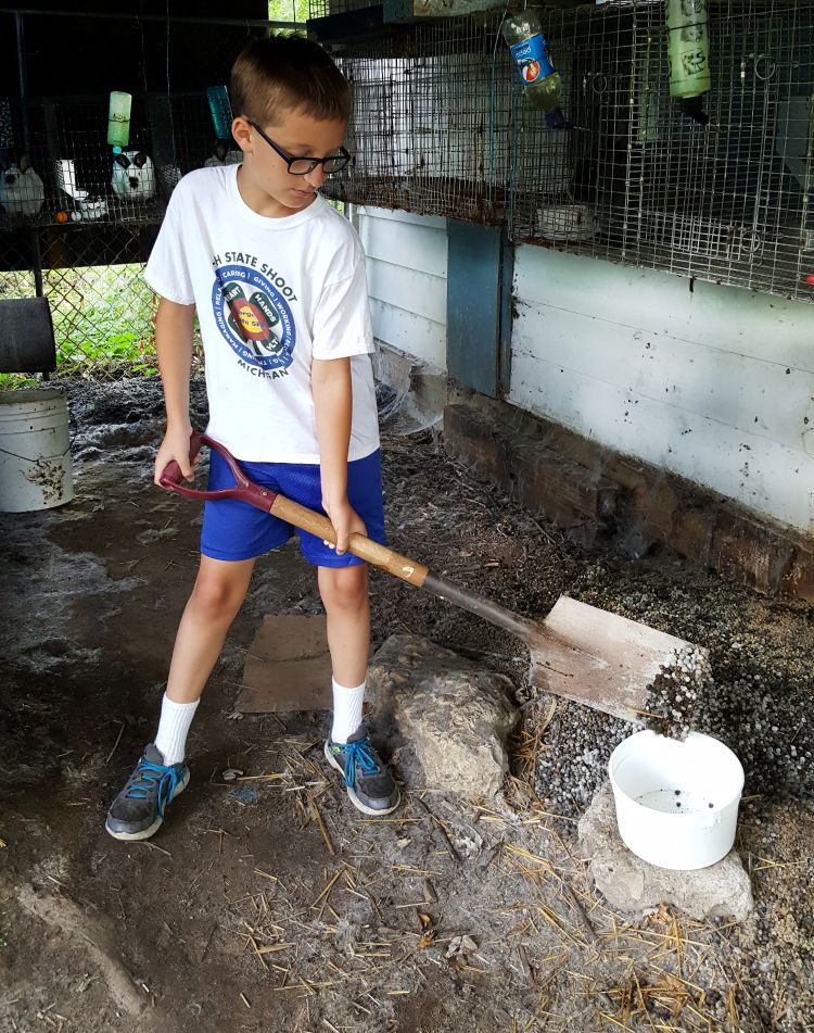 Michigan 4-H'er, Jack, sells his rabbits' manure to gardeners looking for fertilizer alternatives.