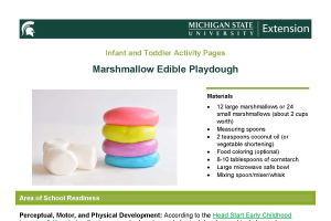 Infant and Toddler Activity Pages: Marshmallow Edible Playdough