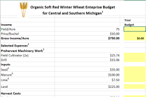 Organic grain crop enterprise budgets are available