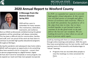 MSU Extension Wexford County Annual 2020