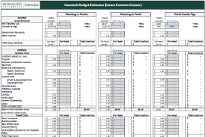 Livestock Budget Estimator Swine Contract Grower (Simple)