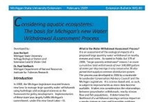 Considering Aquatic Ecosystems: The Basis for Michigan's New Water Withdrawal Assessment Proc.(WQ60)